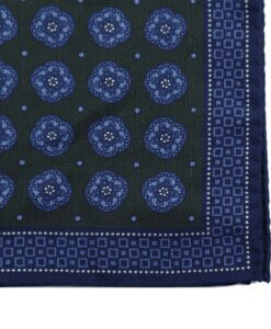 Blue/Green Floral Print Pocket Square 1