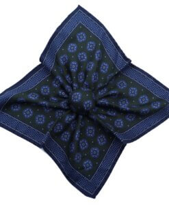 Blue/Green Floral Print Pocket Square