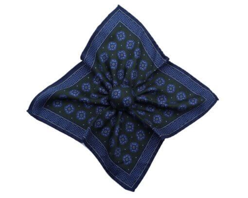 Blue/Green Floral Print Pocket Square