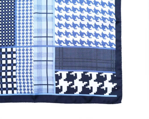 Blue & White Multicoloured Pocket Square 1