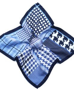 Blue & White Multicoloured Pocket Square