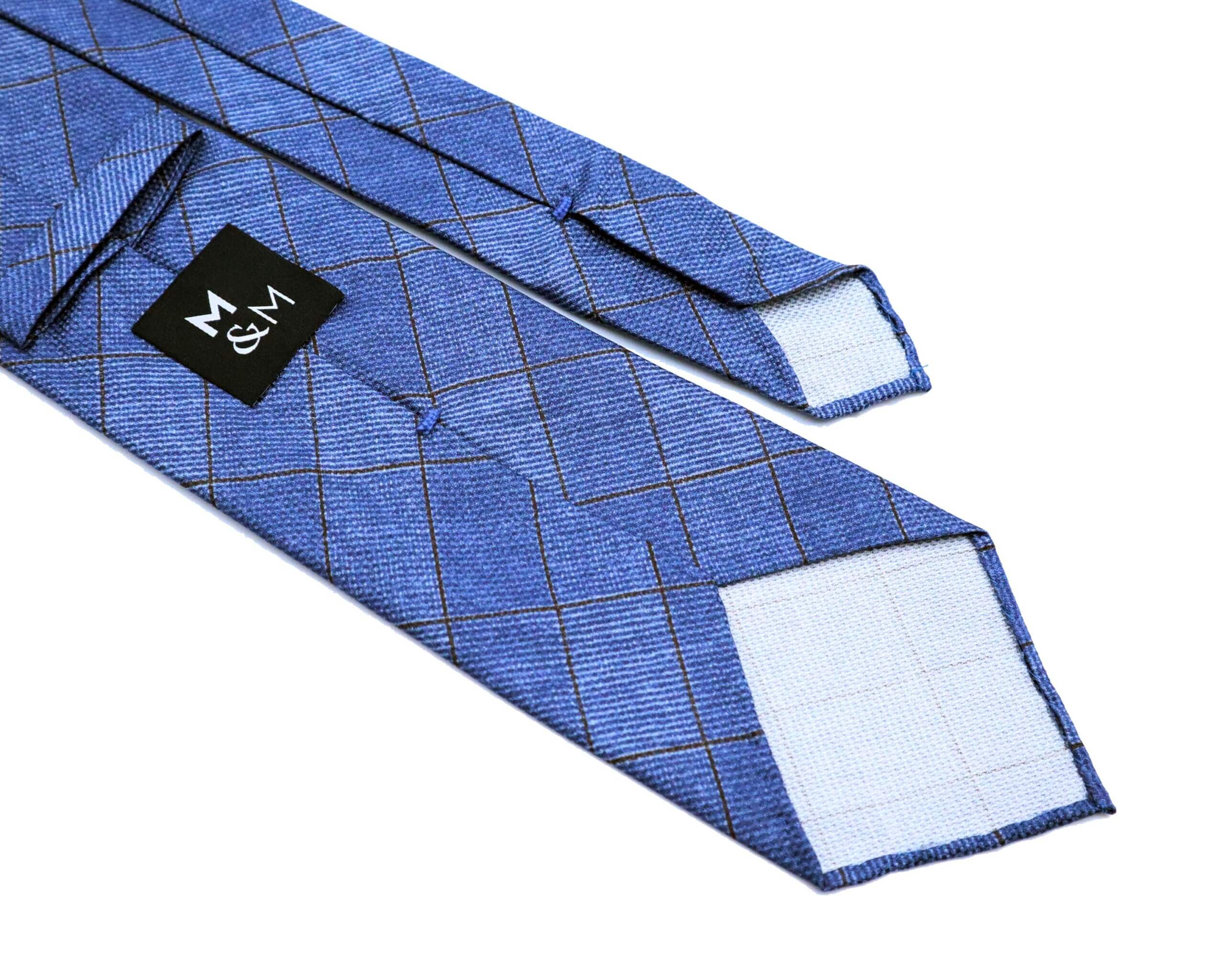 Blue Check Silk Tie | Morts & More Online Shop