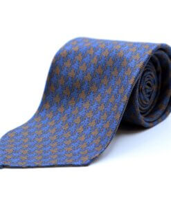 Blue Brown Pattern Tie