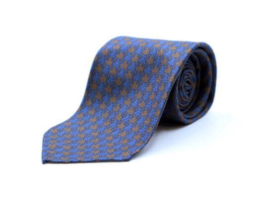 Blue Brown Pattern Tie