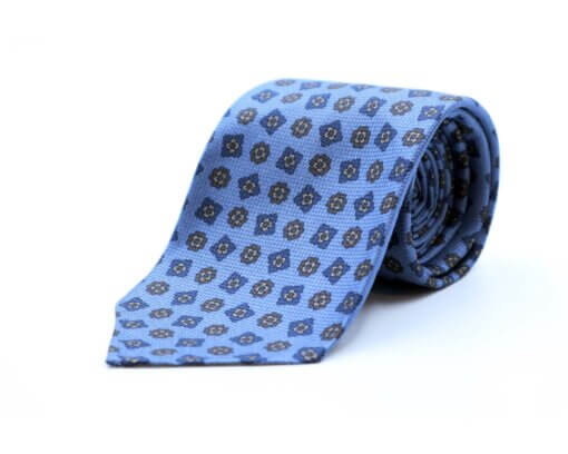 Blue Floral Print Tie
