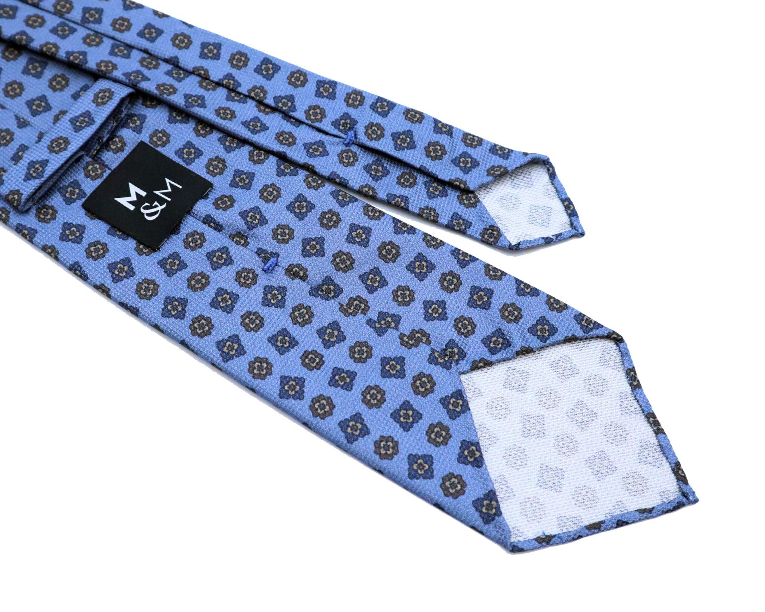 Blue Floral Print Silk Tie | Morts & More Online Shop